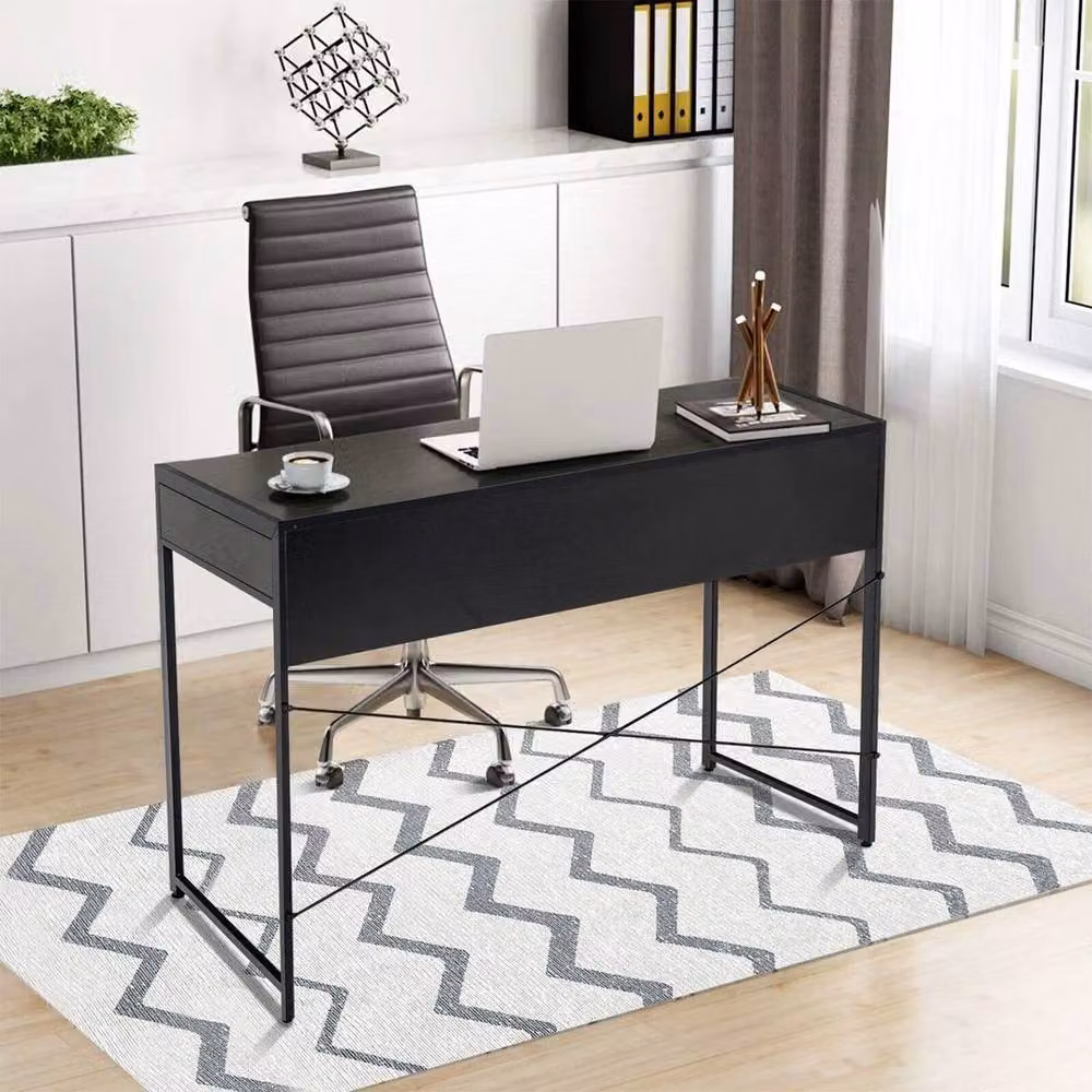 SPETLEK Industrial Computer Desk with 2 Drawers in Black, Width: 112 cm – 4