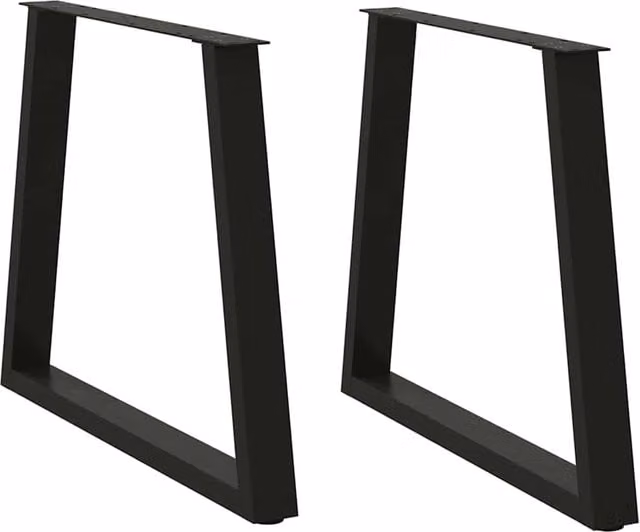 Berkfield Home V-Shape Dining Table Legs, 2 Piece Set, Black Steel, H: 72-73.3 cm x W: 80 cm – 1