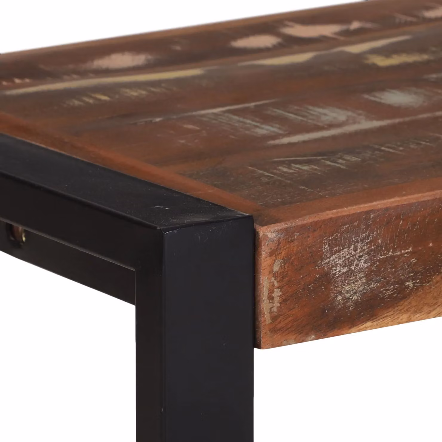 Berkfield Home Rustic Reclaimed Wood Bench in Multicolour, W/D/H: 100 x 35 x 45 cm – 4