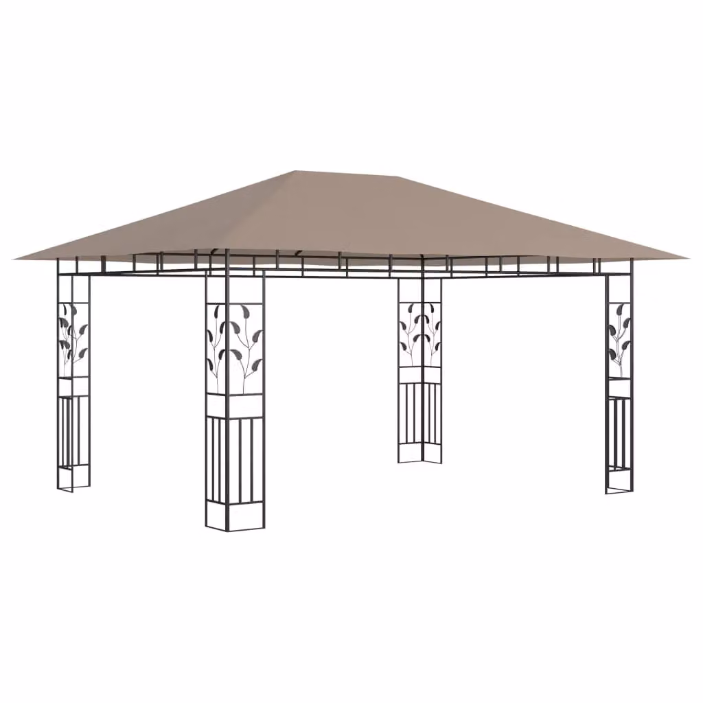 Berkfield Home Gazebo with Mosquito Net, Beige, W: 400 cm, D: 400 cm, H: 273 cm – 2