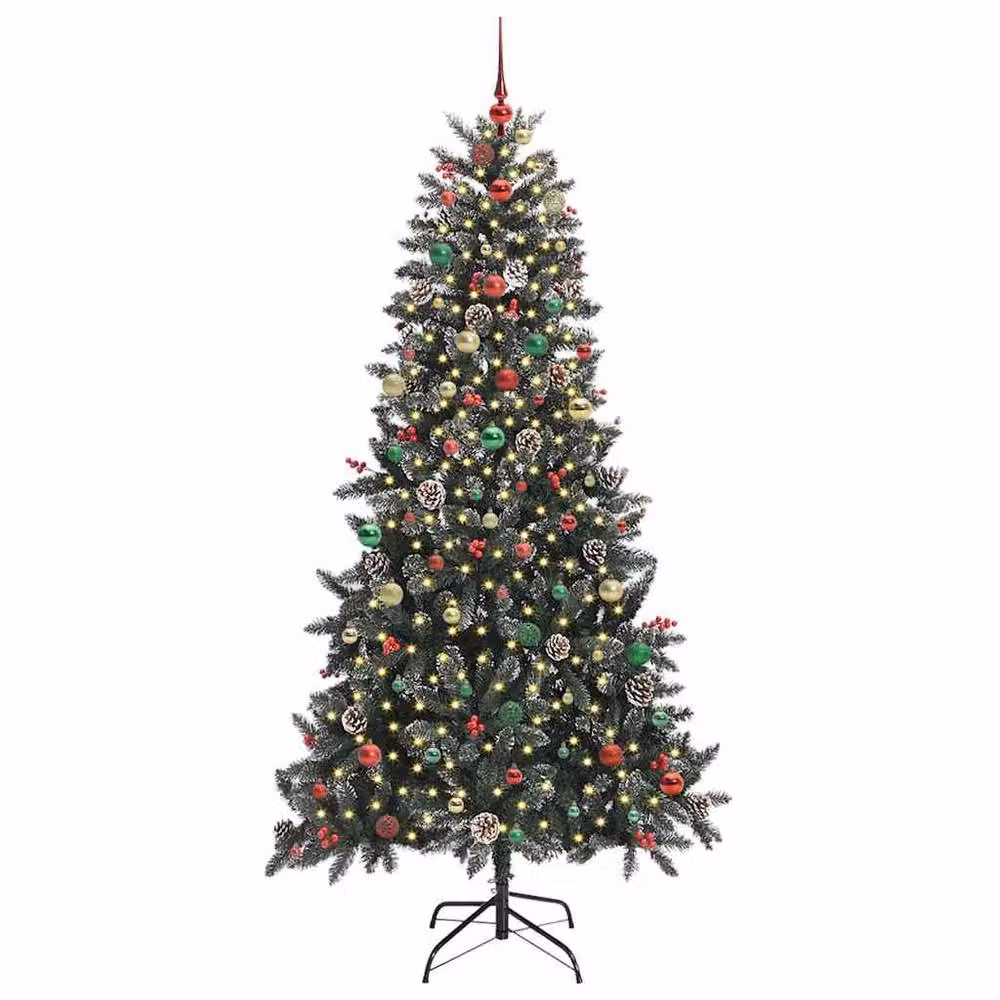 Berkfield Home Artificial Christmas Tree, Green, W/D/H: 129.5 x 129.5 x 240 cm – 3