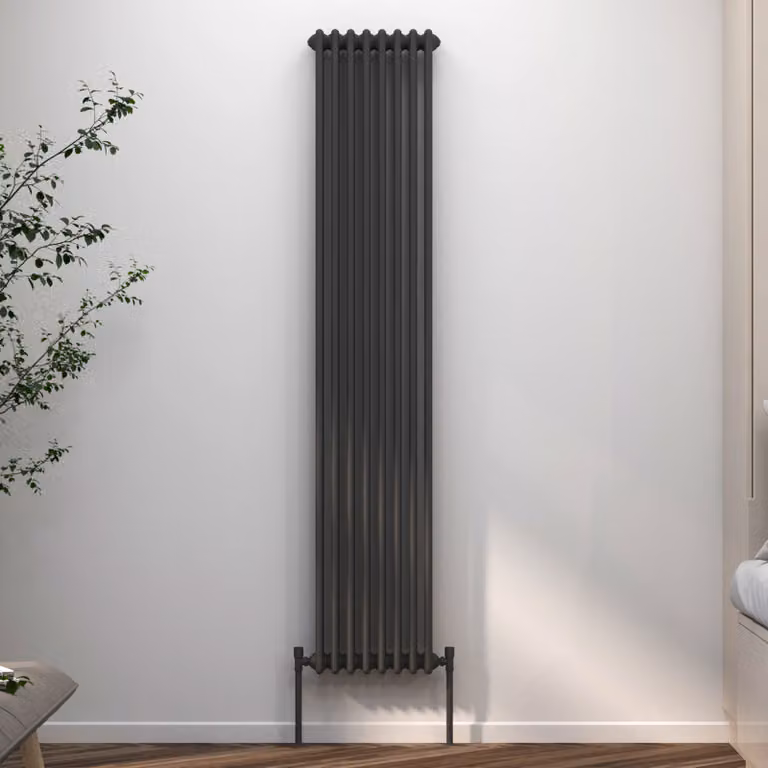 Fluxx Anthracite Vertical Triple Column Wall Mounted Radiator H 180 cm x W 38 cm