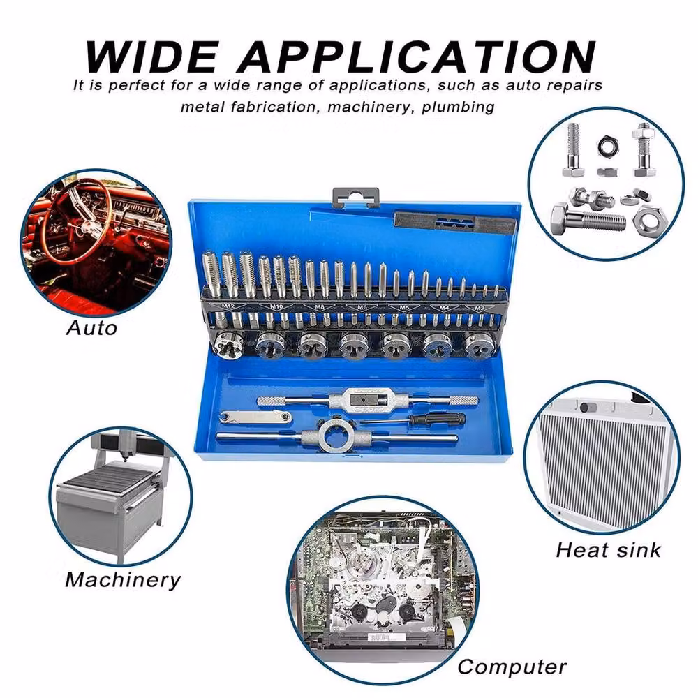 Havendro 32-Piece Metric M3-M12 Tap and Die Set in Blue – 4