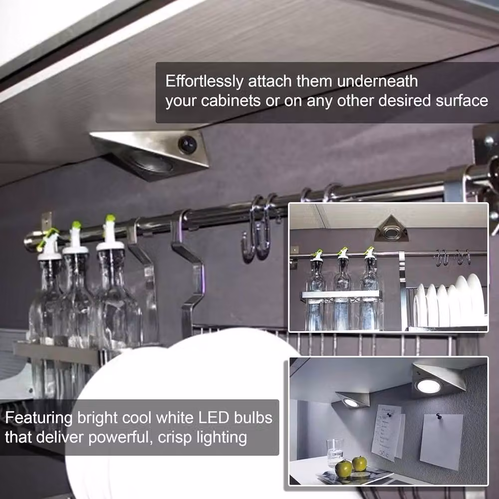 ATEK 6-Pack LED Under Cabinet Lights with Motion Sensor and Dimming Function, Silver – 3