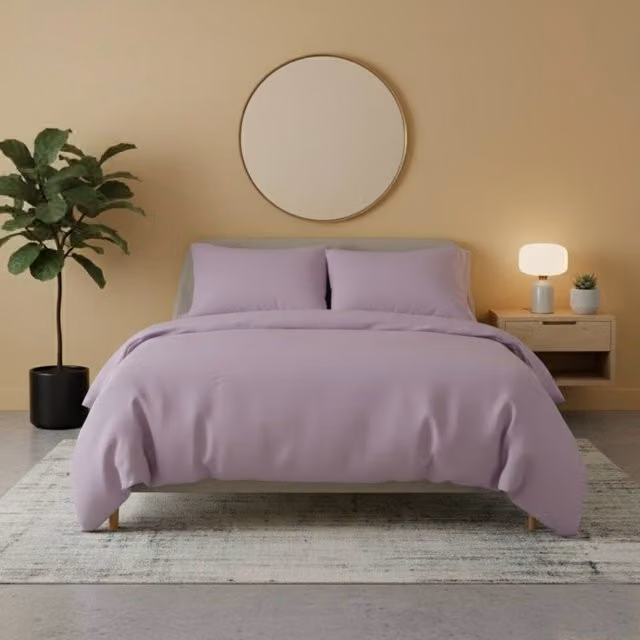Snug City Purple Flannelette Cotton Duvet Cover and Pillowcase Set, King Size (180 x 200 cm)