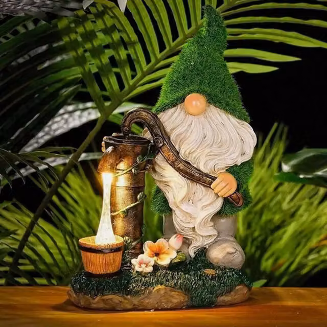 Garden Mile Solar Gonk Garden Ornament in Green