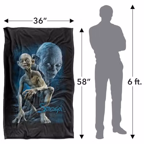 LOGOVISION Lord of the Rings Return of the King Smeagol Silky Touch Super Soft Fleece Throw Blanket, Multicolour, W: 91.44 cm x D: 147 cm – 4