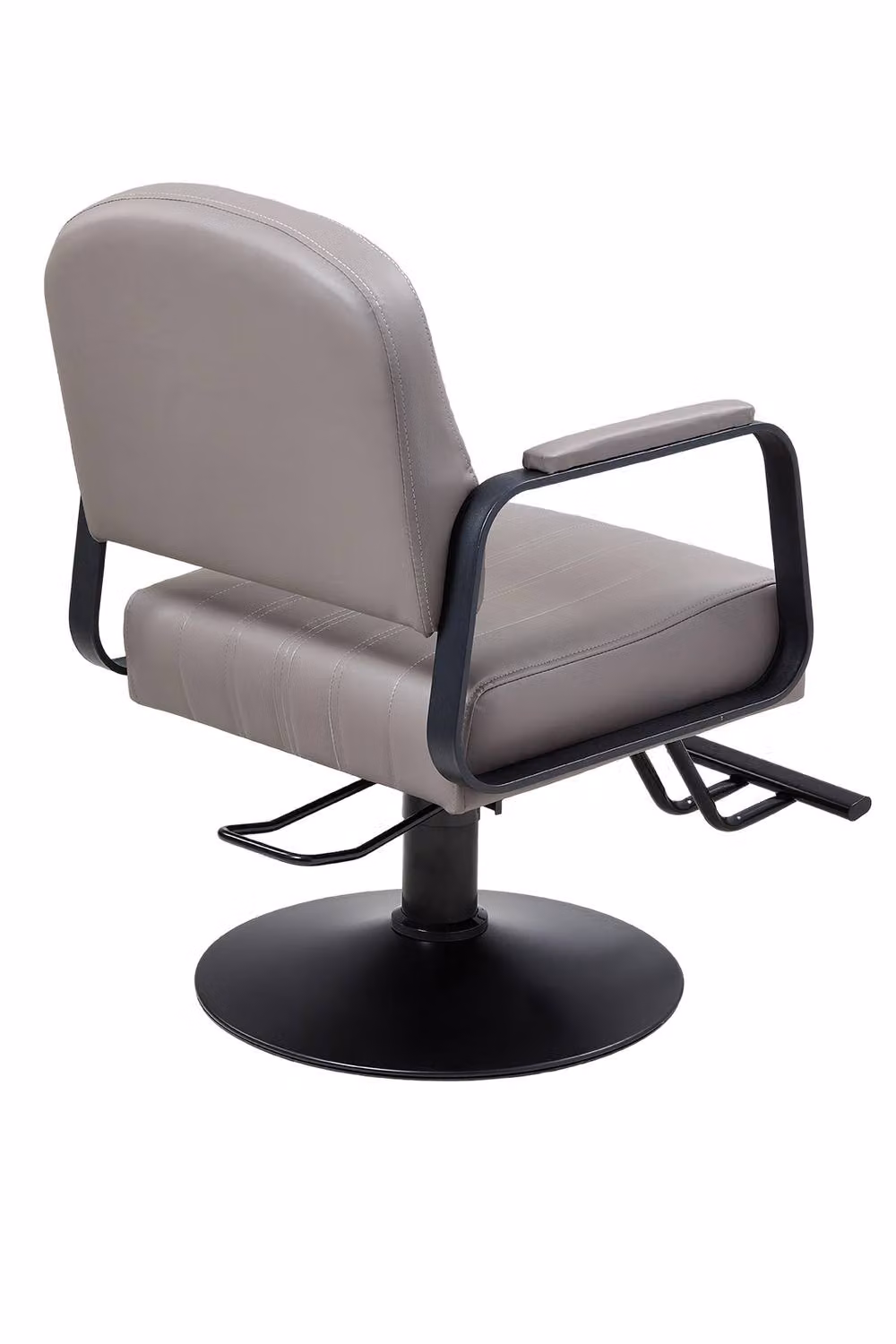 Living and Home Grey Swivel Barber Chair with Armrests and Adjustable Height – 2