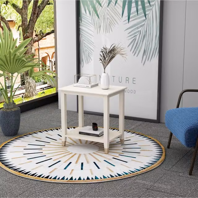 Cabinet Bits Palazzi Side Table in White, H 45 x W 50 x D 50 cm