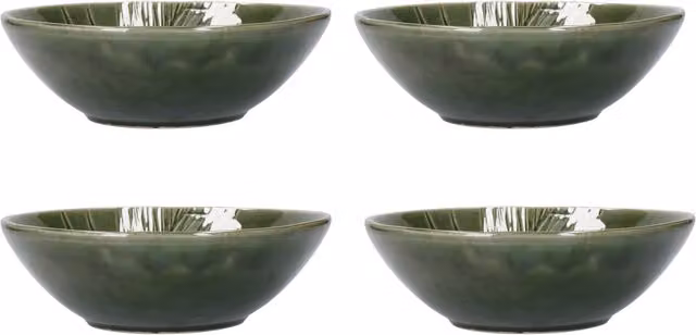 Mikasa Jardin Floral Stoneware Pasta Bowl Set, Green, 4 Pieces, Diameter: 20 cm – 10