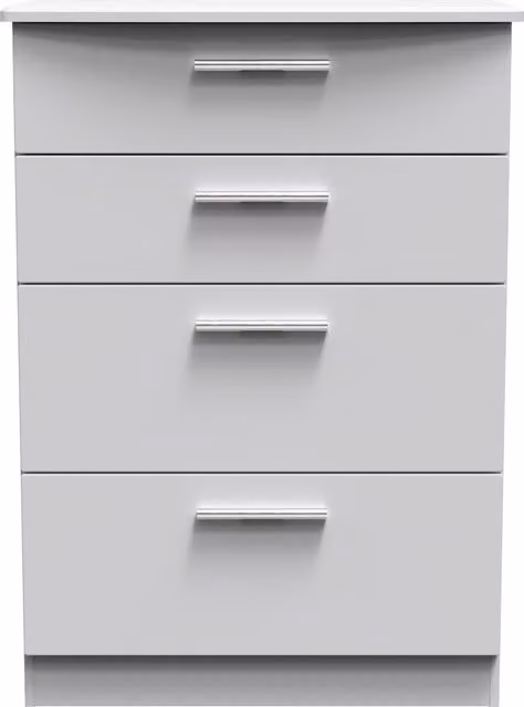 Ready Assembled 2 U Windsor 4 Drawer Deep Chest in Mid Grey