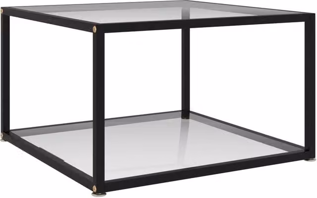 Berkfield Home Modern Square Coffee Table in Clear Tempered Glass, W/D/H: 60 x 60 x 35 cm