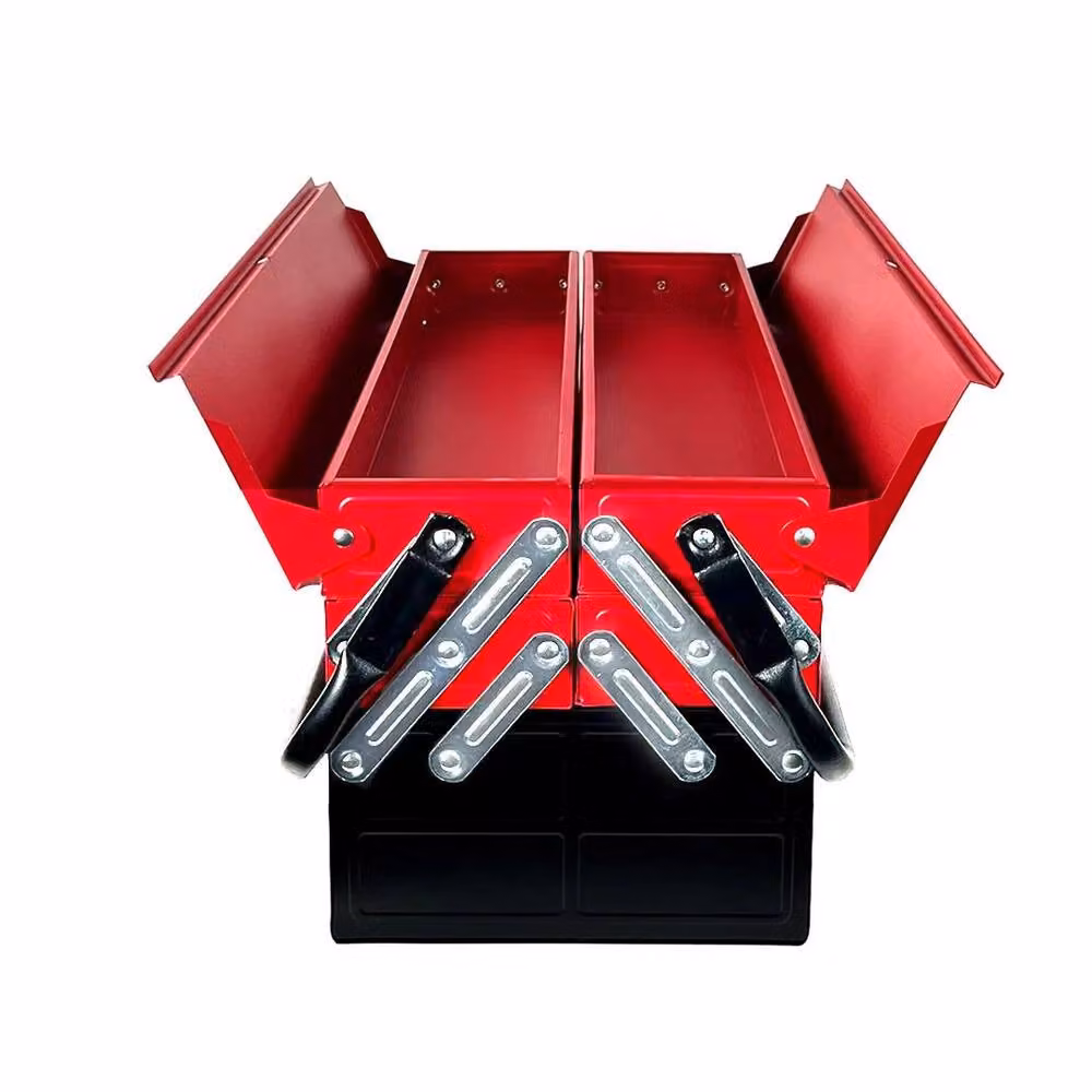 Hinsinc Heavy Duty 3 Tier Metal Cantilever Tool Box in Red, W: 52 cm, D: 52 cm – 5