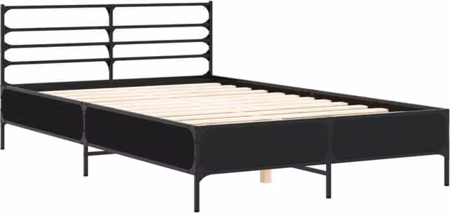 Berkfield Home Durable Bed Frame in Black, W/D/H: 120 x 200 x 74 cm