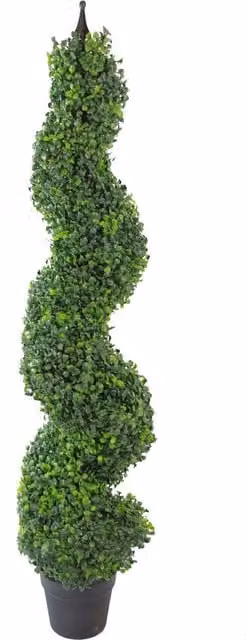 Leaf Design UK Green Artificial Boxwood Spiral Topiary Tree, Height: 120 cm, Width: 30 cm, Depth: 30 cm