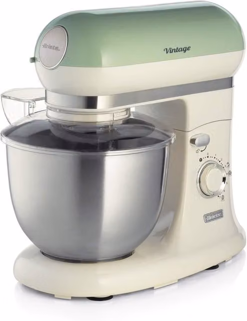 Ariete 1200W Vintage Stand Mixer with 5.5 Litre Stainless Steel Bowl in Green and Beige – 2