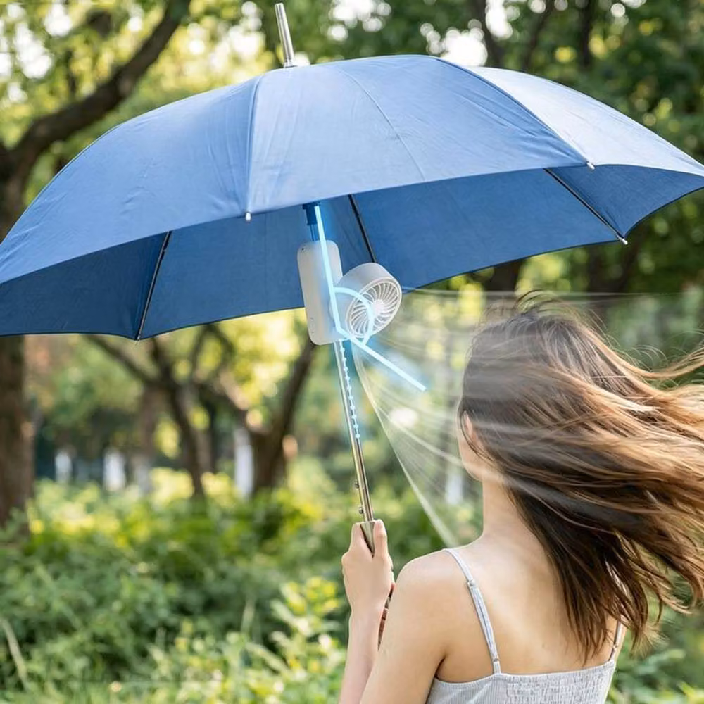Quipulse Rechargeable Mini Multifunctional Umbrella Clip Fan in Green – 2