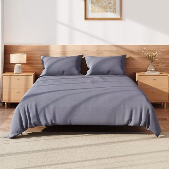 Lifeideas Silver Grey Microfibre Polyester Bedding Cover Set, 90 x 200 cm
