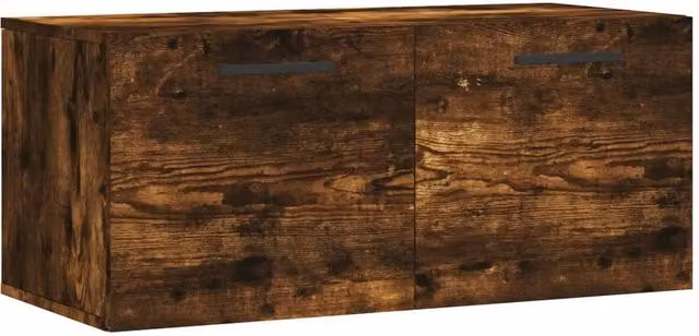 Berkfield Home Wall Mounted Smoked Oak Cabinet in Brown, W: 80 cm, D: 36.5 cm, H: 35 cm – 1