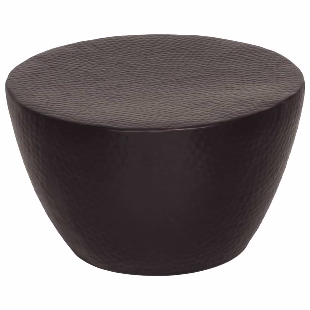 Berkfield Home Hammered Aluminium Coffee Table in Black, W: 50 cm, D: 30 cm – 2