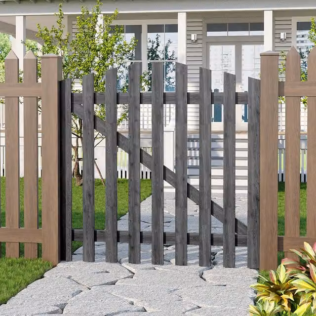 Darphe Classic Ledge and Braced Wooden Garden Gate with Pointed Top, Grey, Height: 120 cm
