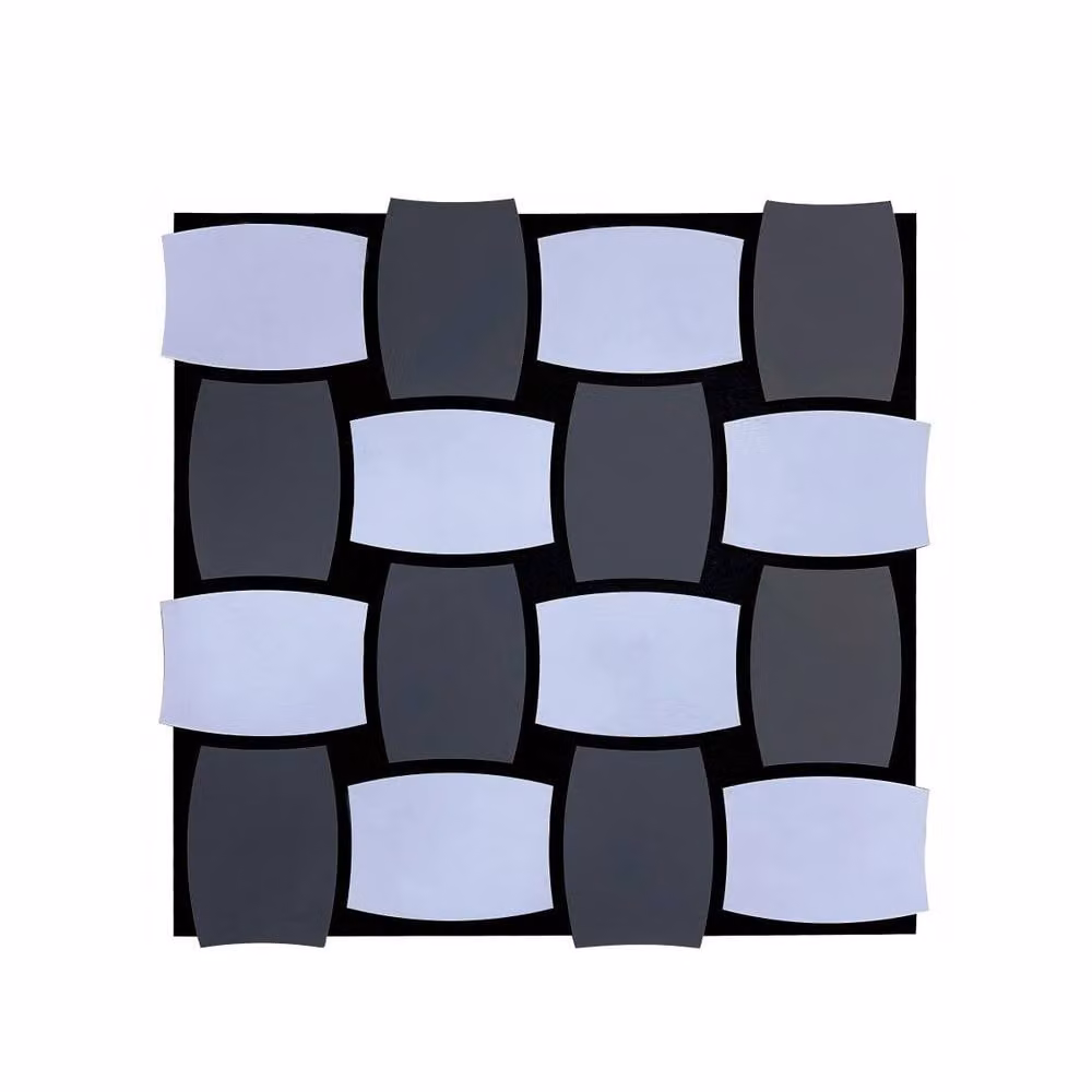 ENER-J Modern 3D Checkerboard Acoustic MDF Panels, Black and Grey, W: 61 cm x H: 61 cm, Pack of 4 – 2