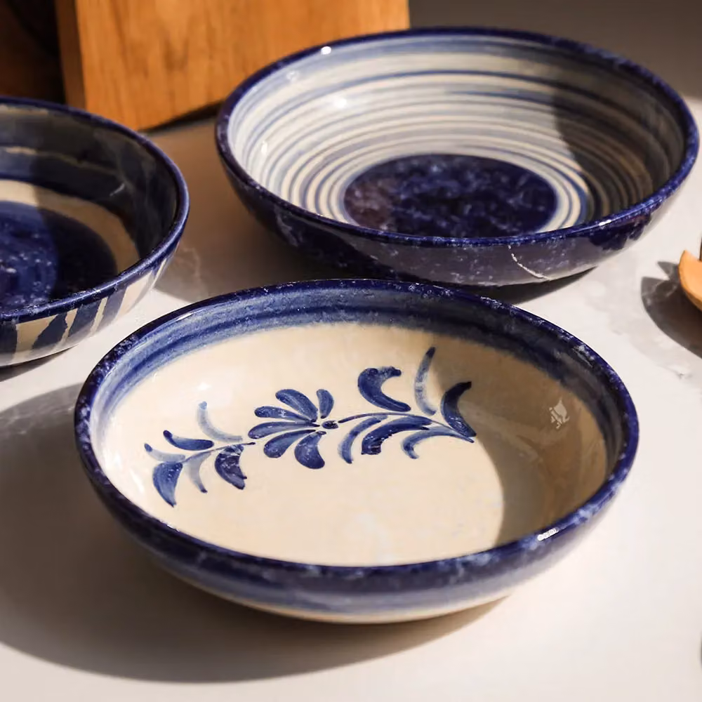 Selbrae House Ceramic Floral Serving Bowl in Blue – 2