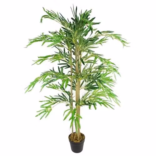 Leaf Design UK Potted Artificial Bamboo Tree, Green, Height: 120 cm