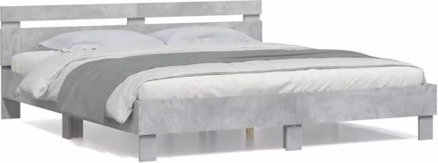 Berkfield Home Bed Frame in Concrete Grey, W/D/H: 200 x 200 x 70 cm – 1