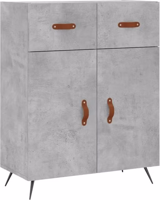 Berkfield Home Modern Sideboard in Concrete Grey, W/D/H: 69.5 x 34 x 90 cm – 1
