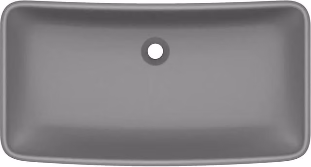 Berkfield Home Luxury Rectangular Ceramic Basin in Matt Dark Grey, W: 71 cm, D: 38 cm