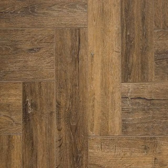 FirmfitORH Walnut Wood Effect Herringbone Luxury Vinyl Tile Click Lock Flooring, Brown