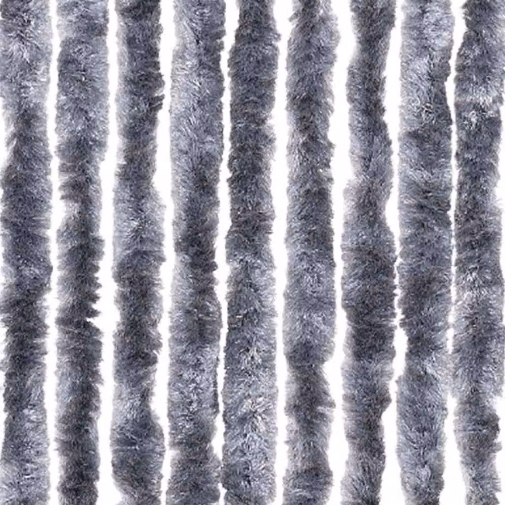 Berkfield Home Silver Chenille Striped Insect Curtain W/H: 56 x 185 cm – 6