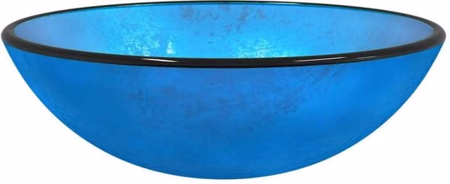 Berkfield Home Blue Tempered Glass Basin W: 42 cm, D: 14 cm – 1