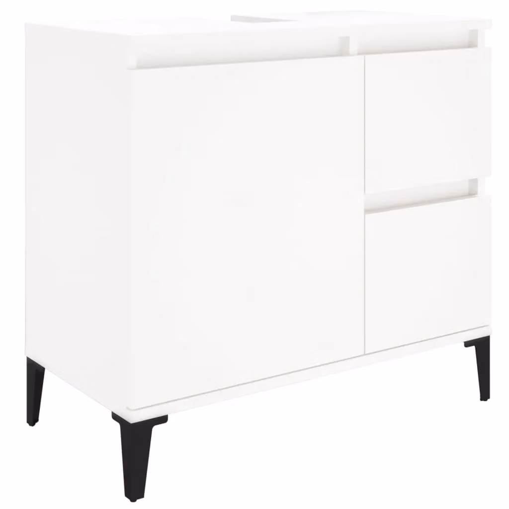 Berkfield Home White Modern Bathroom Cabinet W: 65 cm, D: 33 cm, H: 60 cm – 2