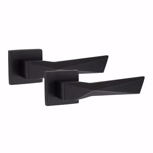 Golden Grace Aura Door Handles with Hinges and Latch in Matt Black – 3