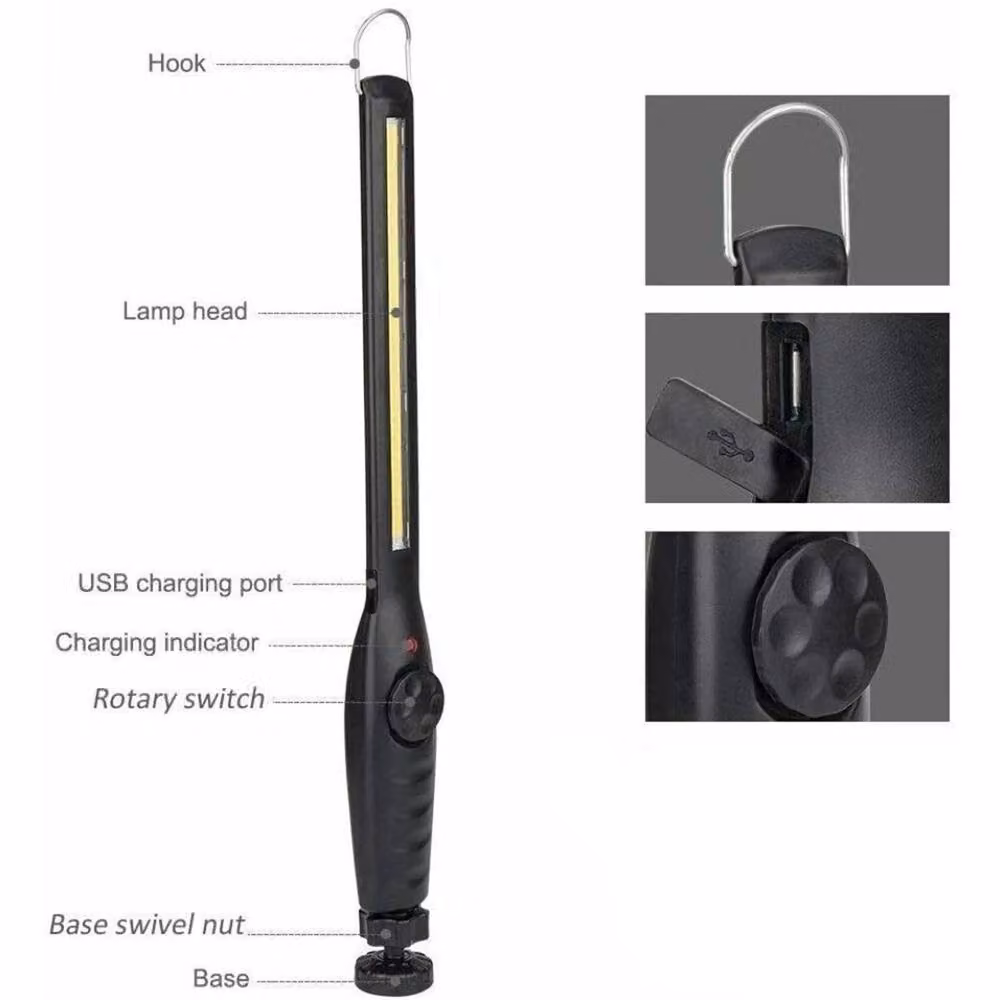 SPETLEK 2-Piece Set of Dimmable and Adjustable COB LED Handheld Work Lights in Black – 4