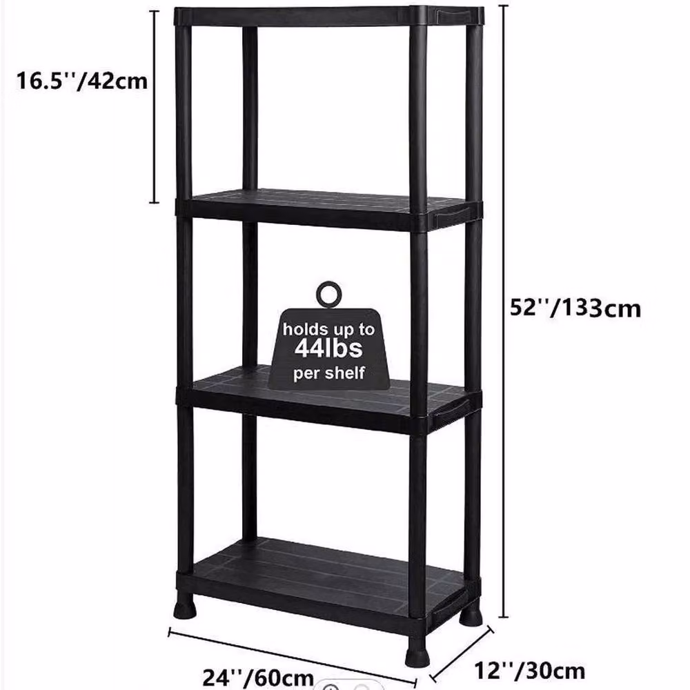 PAWNORA 4 Tier Black Garage Shelving Unit – 2