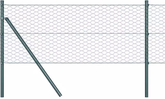 Berkfield Home Green PVC Coated Steel Hexagon Fence, H: 0.8 m x W: 25 m – 1