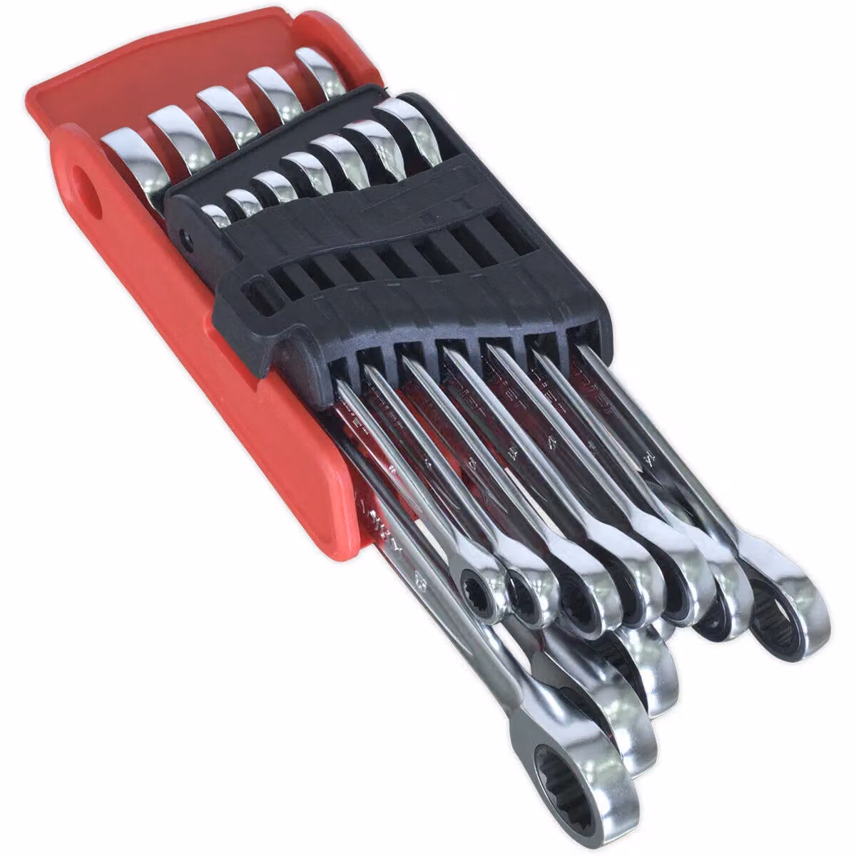 Loops 12-Piece Premium Combination Ratchet Spanner Set in Silver and Multicolour, 12-Point Metric Chrome Vanadium and Stainless Steel – 2