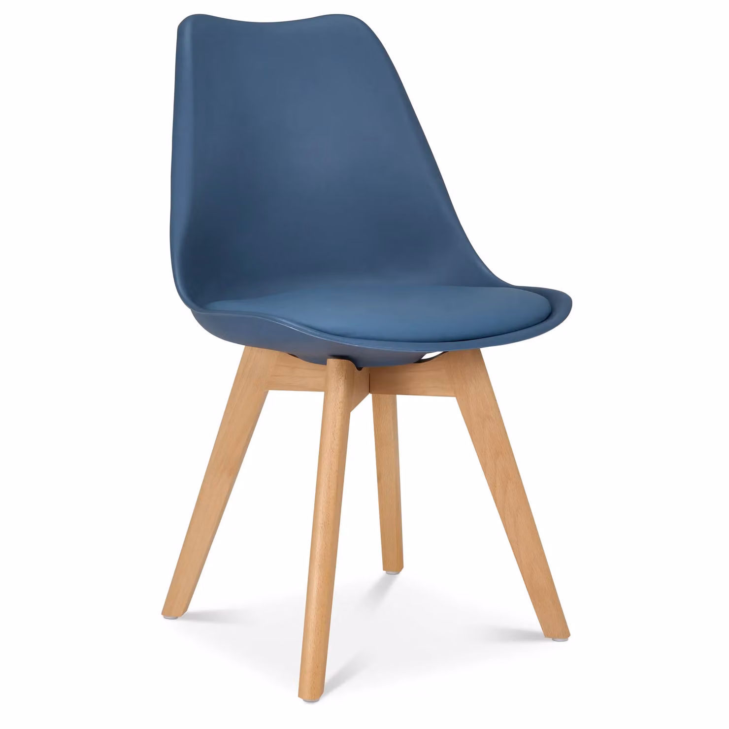 Bravich LTD Rocco Tulip Dining Chair Set of 4 in Navy Blue Synthetic Leather – 4