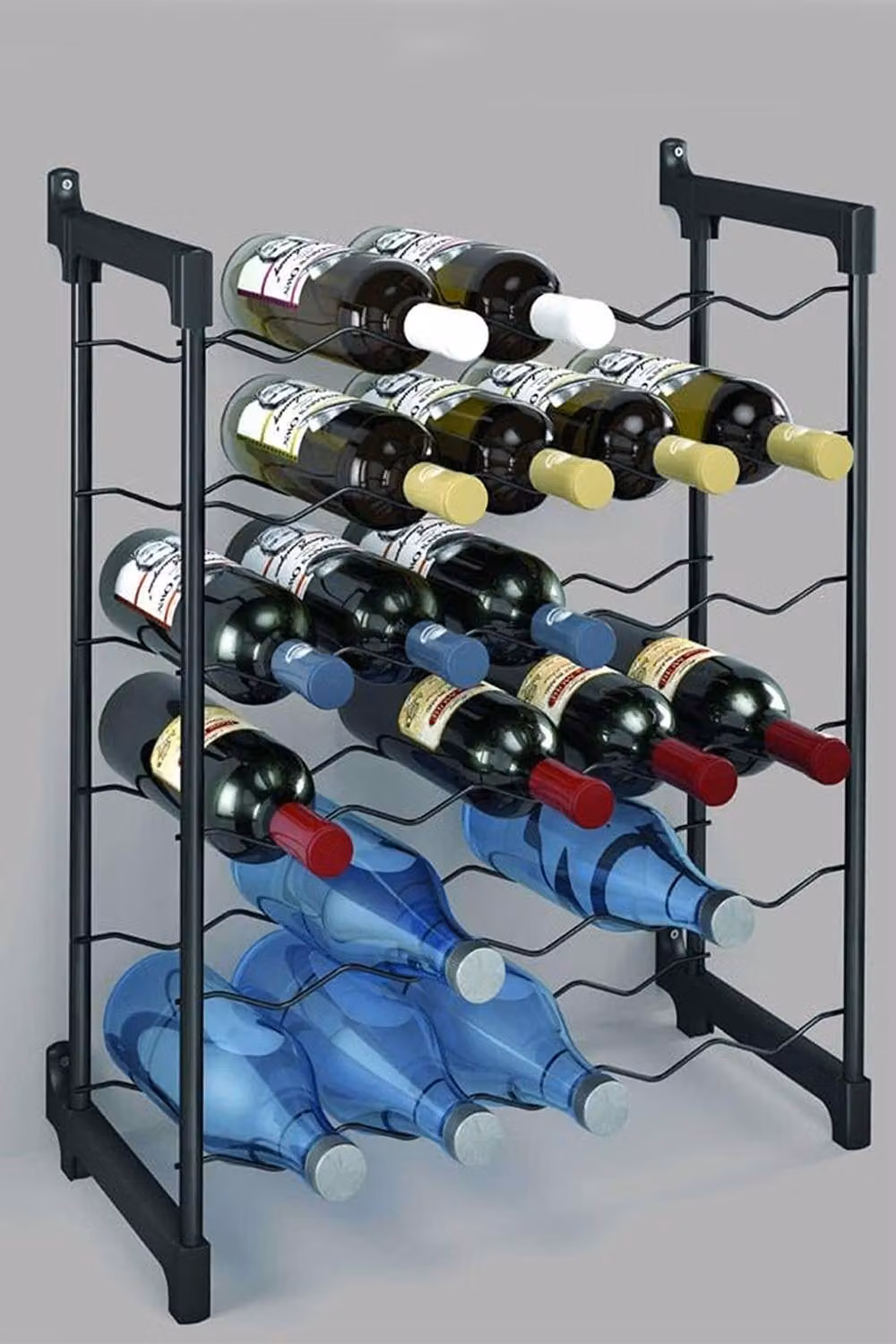 Metaltex Chianti 30 Bottle Wine Rack, Black, W/D/H: 50 x 27 x 61 cm – 2