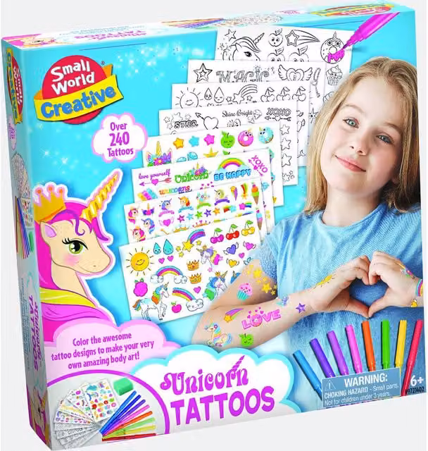 Small World Toys Multicolour Fantasy Unicorn Tattoos
