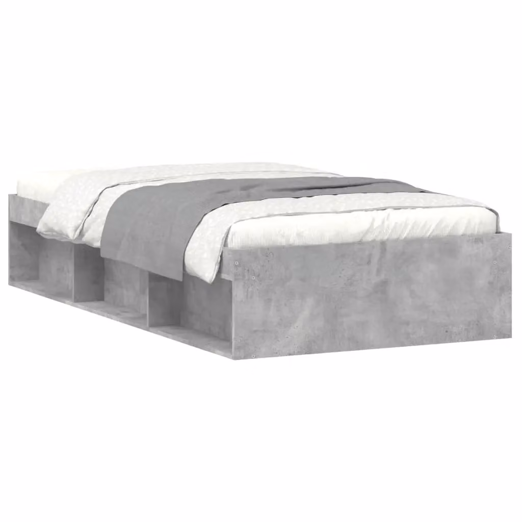 Berkfield Home Modern Bed Frame in Concrete Grey, W: 90 cm, L: 200 cm – 2