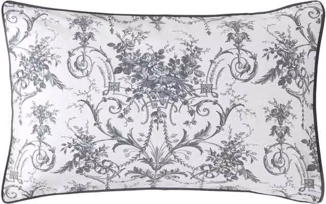 Laura Ashley Tuileries Cotton Housewife Pillowcase in Charcoal Grey