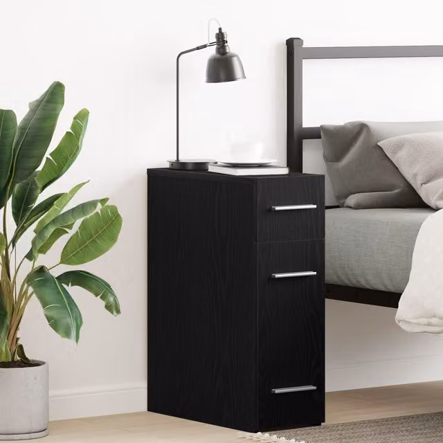 Berkfield Home Apothecary Cabinet in Black Oak, W/D/H: 20 x 45.5 x 60 cm