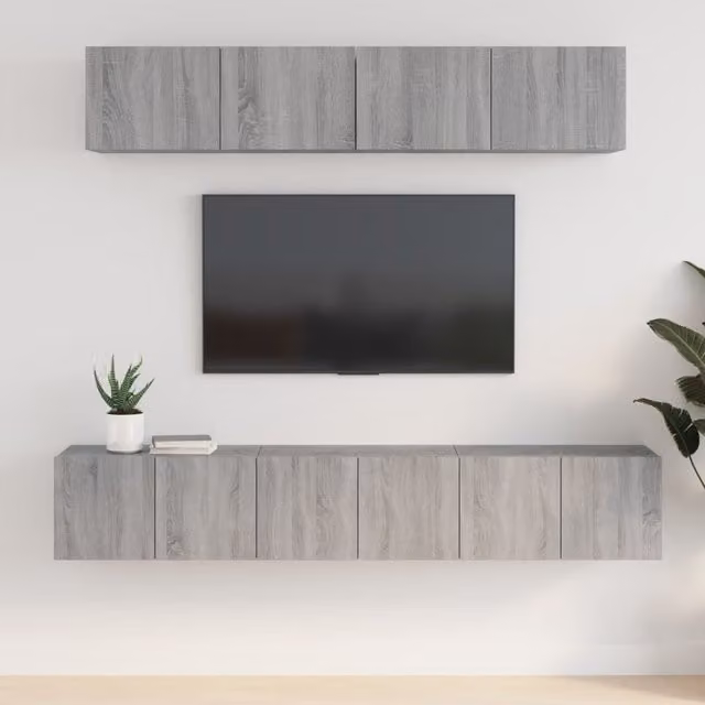 Berkfield Home 5 Piece TV Cabinet Set in Grey Sonoma Engineered Wood