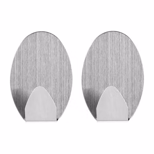 Chef Aid Stainless Steel Self Adhesive Wall Hooks in Silver – 1