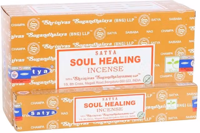 Satya Soul Healing Mindfulness Series Woody Incense Sticks, 12 Pack, Orange