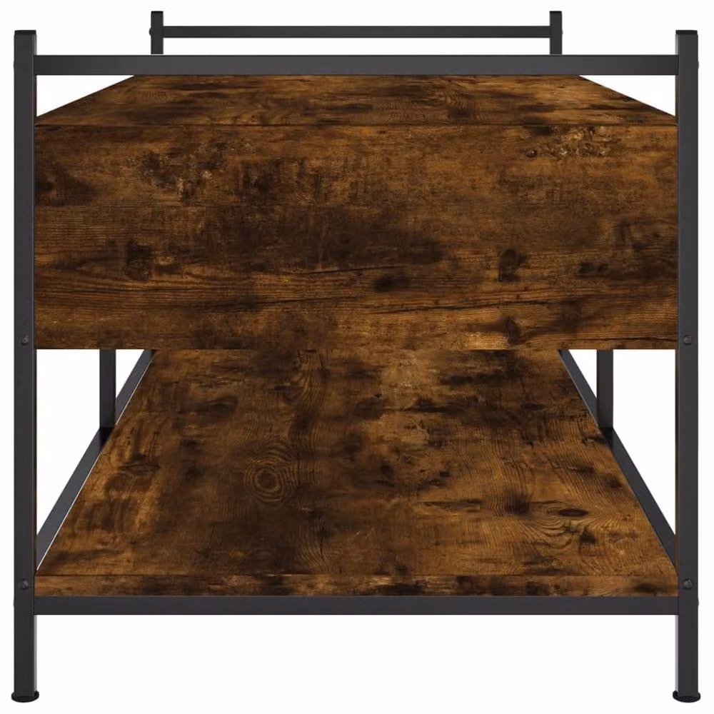 Berkfield Home Smoked Oak Coffee Table in Brown, W/D/H: 99 x 50 x 50 cm – 4